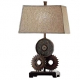 Gears Antique Metal Look Table Lamp 29 Inches Tall Steampunk - Multicolored