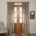 Exclusive Fabrics Grecian Taupe Printed Sheer Grommet Top Curtain Panel