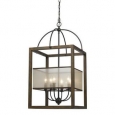 Cal Lighting FX-3536/6L Mission 6 Light Chandelier with Organza Shade