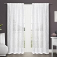 ATI Home Zurich Embroidered Semi-sheer Rod Pocket Curtain Panel Pair