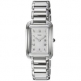 Fendi Women's F701036000 'Classico Rectangle' Silver Dial Stainless Steel Small Swiss Quartz Watch