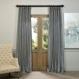 Exclusive Fabrics Storm Grey Vintage Faux Textured Dupioni Silk Curtain Panel
