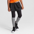 Girls' Skirted Leggings with Black Sparkle Skirt - Cat & Jack Black L