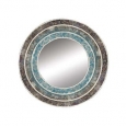 Studio 350 Wood Turquoise Mosaic Wall Mirror 30 inches D