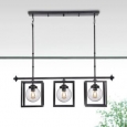 Luna Black Iron and Clear Glass Globes 3-light Chandelier