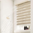 Chicology Free-Stop Cordless Zebra Roller Shade, Striped - Zebra, Sheer or Privacy - West Ecru
