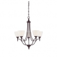 Herndon English Bronze-finished Metal 5-light Chandelier with Frosted Shades