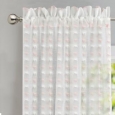 DriftAway Lily White Voile Sheer Window Curtains Pocket, 2 Panels