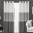 ATI Home Chateau Striped Faux Silk Grommet Top Curtain Panel (Set of 2)