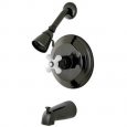 Black Stainless Steel Pressure Balanced Tub and Shower Faucet