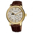 Akribos XXIV Men's Water-Resistant Stainless Steel Automatic Multifunction Gold-Tone Strap Watch