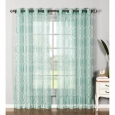 Window Elements Delta Cotton Blend Burnout Sheer 84-inch Grommet Curtain Panel Pair