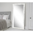 BrandtWorks American Barnwood Distressed Aged White Floor Mirror - White/Grey