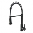 Residential Coil Spring Black Kitchen Faucet