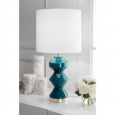 Watch Hill 26'' Aurora Ceramic Linen Shade Dark Teal Table Lamp