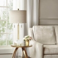 Madison Park Signature Colliers White/ Gold Table Lamp with Natural Drum Shade