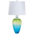 Cyan Design Puffer Table Lamp with CFL Bulb Puffer 1 Light Accent Table Lamp with White Shade - green and blue