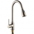 Pull-Out Chrome Kitchen Sink Faucet One Handle Spout Spray Swivel