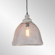 Vancouver Distressed Grey Iron Mesh Large Pendant by Kosas Home