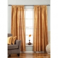 Gingery Gold Tab Top Textured Curtain / Drape / Panel - 84