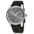 Mont Blanc Men's 112540 'Chronometrie Heritage' Silver Dial Black Leather Strap Dual Time Swiss Automatic Watch