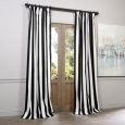 Exclusive Fabrics Cabana Black Stripe Cotton Curtain Panel 50W x 96L(As Is Item)