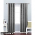 Aurora Home Faux Linen Grommet Top Border Detail 84-inch Curtain Panel Pair (As Is Item)
