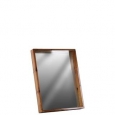 Rectangular Wall Mirror with Protruding Frame- Small- Brown
