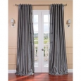Exclusive Fabrics Storm Grey Vintage Faux Textured Dupioni Silk Curtain Panel - 84 inches (As Is Item)