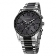 Akribos XXIV Men's Multifunction Tachymeter Stainless Steel Two-Tone Bracelet Watch - Black