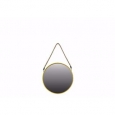 Metal Round Mirror with Rope Hanger Small - Gold
