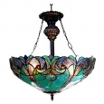 Tiffany-style Victorian Design 2-light Inverted Pendant Light