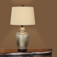 27.5-inch Antique Brown Mercury Glass and Oil Rubbed Bronze Metal Table Lamp