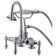 Double-Handle Deck-Mount Chrome Clawfoot Tub Faucet (As Is Item)