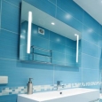 Dyconn Faucet Catella Silvertone Metal Wall Mounted Vanity Bathroom LED Backlit Mirror