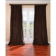 Exclusive Fabrics Java Velvet Blackout Extra Wide Curtain Panel (As Is Item)