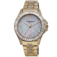 Akribos XXIV Women's Swiss Quartz Crystal Stainless Steel Gold-Tone Bracelet Watch