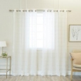 Aurora Home Faux Linen Grommet 84-inch Curtain Panel Pair - 50 x 84