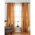 Gingery Gold Ring / Grommet Top Textured Curtain / Drape / Panel - 84