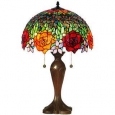 Tiffany Style Jeweled Roses Table Lamp