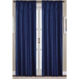 RT Designers Collection Nikki Faux Silk 95-Inch Rod Pocket Curtain Panel in Navy (As Is Item)