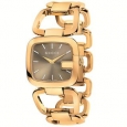 GUCCI Women's YA125408 G-Gucci Brown Sun-Brushed Dial Gold Tone Stainless Steel Watch