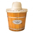 Nostalgia ICMP400WD Vintage Collection 4 qt. Wood Bucket Electric Ice Cream Maker with Easy-clean Liner