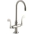 Kohler K-8761-BN Vibrant Brushed Nickel Essex Entertainment Sink Faucet With Wristblade Handles