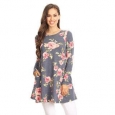 Women's Floral Pattern Long Sleeve Tunic