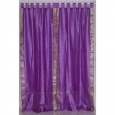 Lavender Tab Top Sheer Sari Curtain / Drape / Panel - Pair