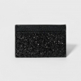 Women's Credit Card Wallet - A New Day Black Glitter