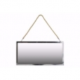 Stainless Steel Rectangular Mirror with Rope Hanger Large - Silver