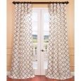 Exclusive Fabrics Pavillion Pearl Flocked Faux Silk Curtain Panel