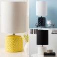 Modern Haru Table Lamp with Glazed Ceramic Base (As Is Item)